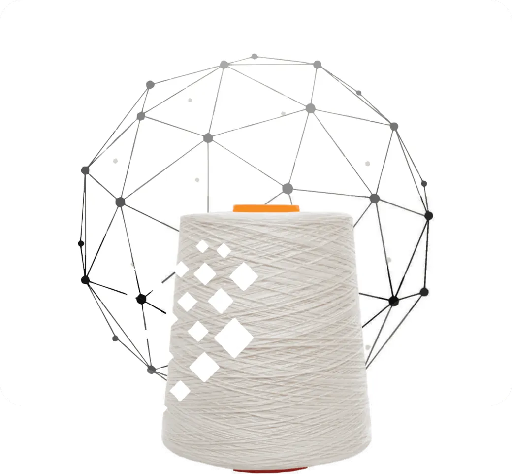 Yarn cone inside a network of connected automation