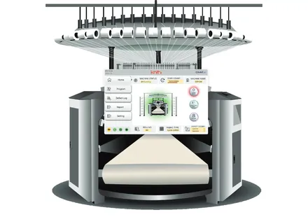 Knit-i AI fabric inspection system on a circular knitting machine